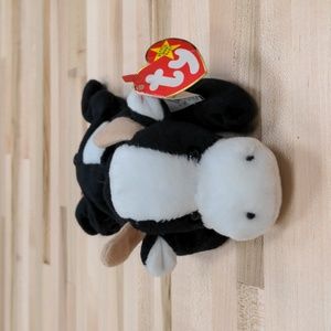 Ty Daisy the Cow Beanie Baby Black & White Spotted Stuffed Animal Plush